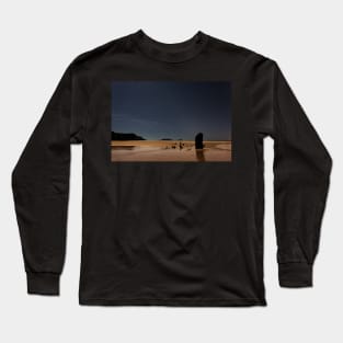 Helvetia Wreck and Worms Head, Rhossili Bay, Gower, Wales ` Long Sleeve T-Shirt